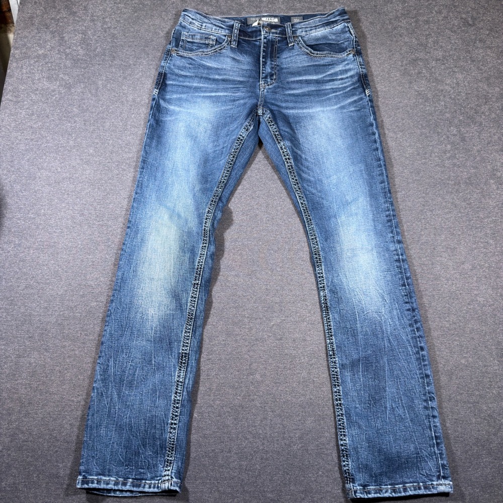 BKE Jake Jeans Mens 33x34 Blue Straight Leg Stretch Denim Southern Medium Wash